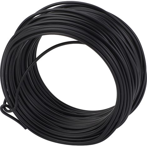 Fil de ligature en fer galvanisé flexible PVC pour câble télécom 1,5mm x 20m bouche ronde noir (1/5)