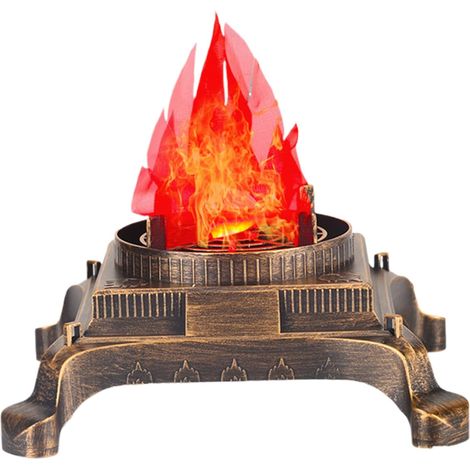 Faux feu, Fausse Lampe à Flamme 3D, Flammes de feu artificielles réalistes avec Base de Fans, Camp pour décoration fête fête Noël décor d'halloween (1/5)