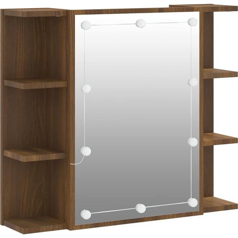 Spiegelschrank mit LED Braun Eichen-Optik 70x16,5x60 cm vidaXL (1/5)