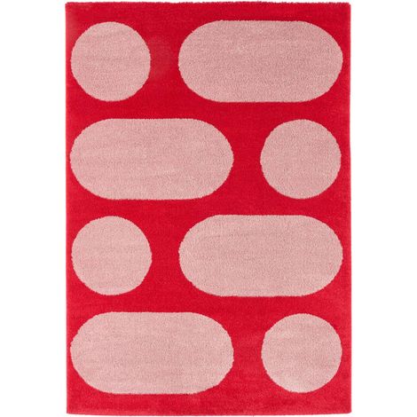 sweeek - Teppich für Indoor, modernes Muster, rot - 160 x 230 cm