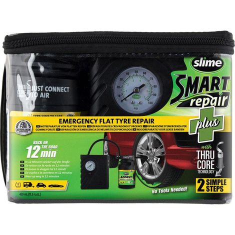 Slime Flat Tyre Puncture Repair Sealant Smart Emergency Kit Air Compressor 50138