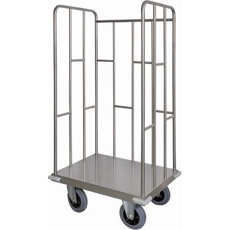 Carrello trasporto universale 3 sponde in tubolare in acciaio INOX AISI 304