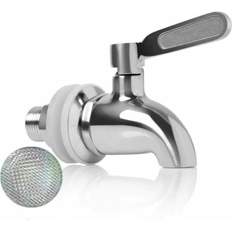 Remplacement de robinet de distributeur de boissons,Robinet de Tonneau du Vin et de la Bière ou de Boisson en Acier Inoxydable, Inusable,16mm Robinet de rechange pour distributeur (1/5)