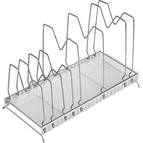 Organisateur de support pour casseroles et poêles extensible avec séparateurs de 2 tailles