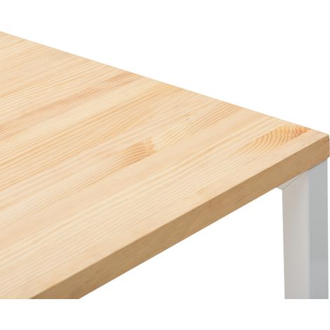 Mesa de Oficina 140x60x75cm Blanca en madera maciza de pino acabado natural estilo nórdico industiral Box Furniture