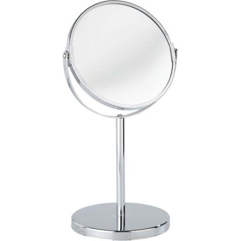 Assisi x3 magnifying mirror, magnifying mirror on stand, Ø 16 cm, Steel, 18.5x34.5x15 cm, Chrome (1/5)