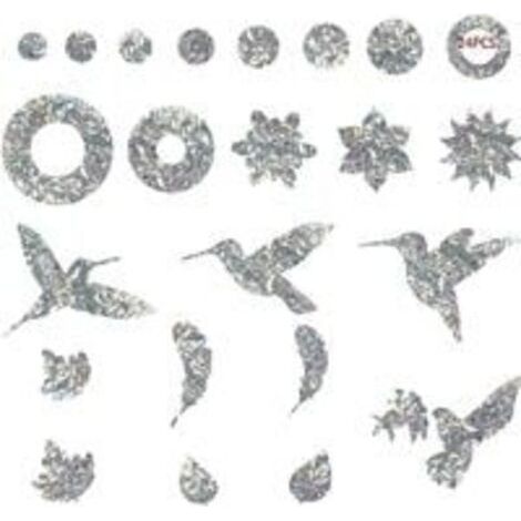 Autocollant Oiseau Oiseaux Collision Anti-Collision Autocollants De Fenêtre Protection De Porte en Verre Silhouett Sticker Vitre Anti-Collision pour Éviter Les Personnes Et Les Oiseaux 24 Pièces (1/5)