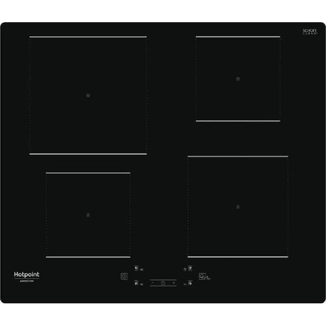 Hotpoint HQ 5660S NE Table de cuisson encastrable noire 59 cm Induction 4 feux