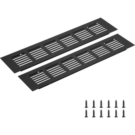 2 Grille de ventilation, aluminium, maille respirante, ouvertures rectangulaires, pour armoire à chaussures, cuisine (1/5)