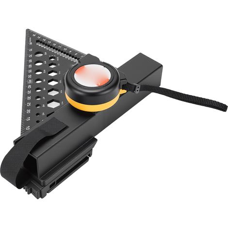 Lot d'équere de charpentier 7 pouces alliage d'aluminium avec mètre ruban acier 5m et clip ceinture ABS (1/5)