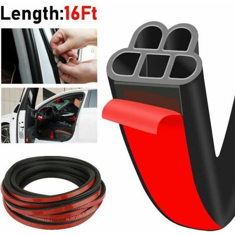 Bande d'étanchéité de voiture à 5 trous, bande d'isolation acoustique double couche de 5 mètres, bande de modification de voiture (1/3)