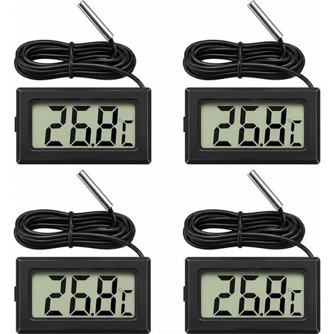 4 Pièces Thermomètre Aquarium avec sonde Mini Thermomètre Numérique LCD Mini thermomètre numérique LCD précision sonde étanche réfrigérateur terrarium eau douce piscine bébé reptile incubateur (1/5)