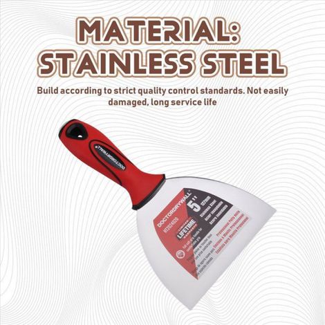 Lot de 3 Couteaux à Mastic en Acier Inoxydable, Couteau à Plâtre Mural, Outil à Main, Manche en Plastique, Lame de Grattoir avec (1/5)