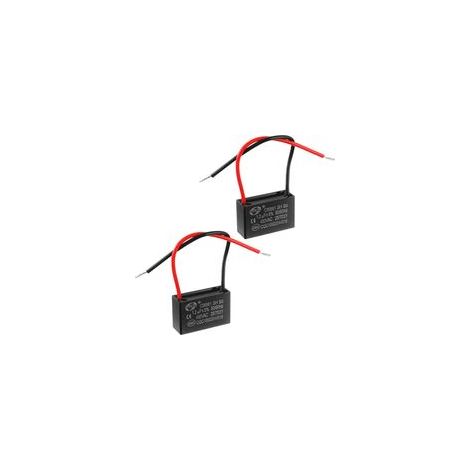 Condensateur CBB61 1.2uF 450V AC 50/60Hz – Longueur câble 100mm – Dimensions 35x13x22mm – Lot de 2 unités (1/3)