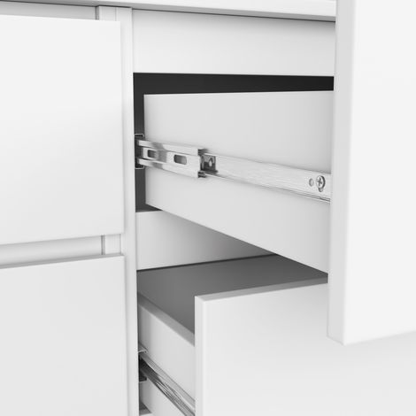 Akord – Commode enfant 120 cm – 8 tiroirs – Panneau stratifié blanc – Dimensions 120x40x99 cm – Finition mate