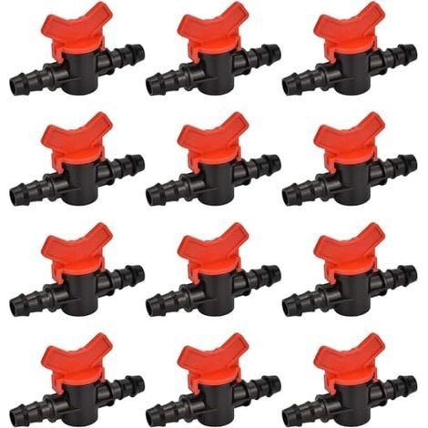Valve de contrôle en plastique, connecteur de tuyau d'arrosage d'arrosage, vanne de commutation d'irrigation goutte à goutte pour tuyau d'eau de 16mm, 12 pièces (1/5)