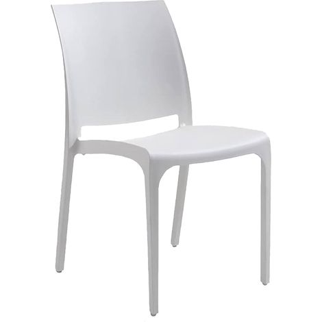 Dmora - Gartenstuhl Tambora, Gartensitz, Outdoor-Stuhl, Outdoor-Sessel, Made in Italy, 54x46 h80 cm, Weiß