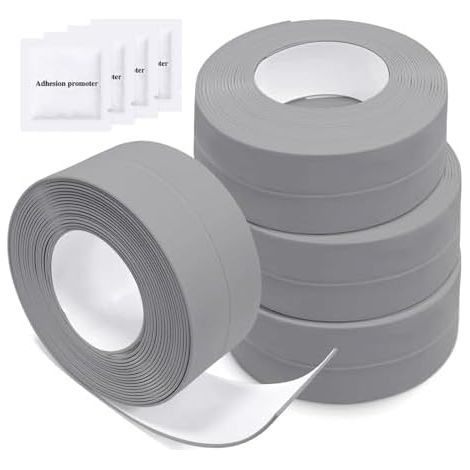 4 Rouleaux de ruban d'étanchéité pour salle de bain – Ruban adhésif d'étanchéité – Ruban de calfeutrage étanche pour cuisine, baignoire et douche