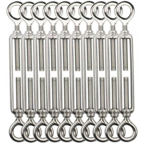 Tendeur de câble M5, Tendeur de câble en acier inoxydable 304 pour corde à linge, cintre, câble de corps -10 pcs. (1/5)