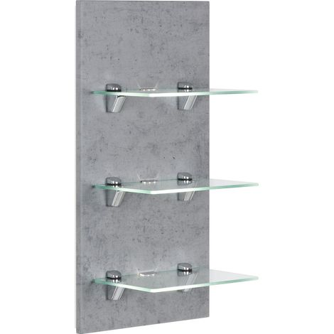 LED-Panel SANTINI beton mit 3 Glasablagen und Beleuchtung (1/2)