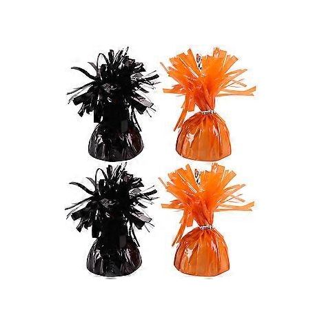 lot de 4 poids pour ballons d'Halloween et d'anniversaire (2 noirs et 2 oranges par lot) (1/3)