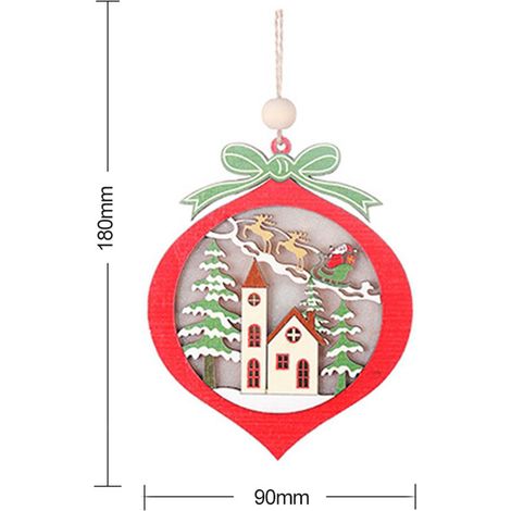 Deko-Artikel in einem Beutel: Zarte Weihnachtsdekoration, hölzerner Anhänger mit Lichteffekten (1/5)