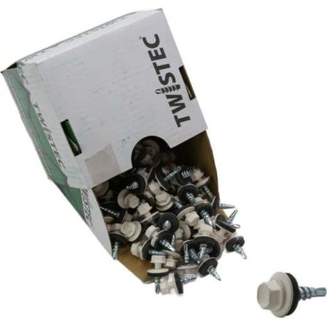 Twistec® Colorhead 6Kt-Bohrschraube 4,8X20 RAL 9001 Cremeweiß 100St./Pck