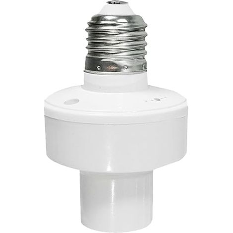 Enchufe E27 con control por voz (no requiere conexión a red), adaptador de enchufe de plástico blanco, compatible con bombillas LED y de bajo consumo, para iluminación interior, varios estilos. (1/5)