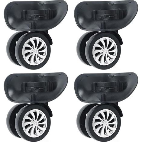 Juego de 4 ruedas giratorias de repuesto con rodamientos de doble rodillo para maletas y bolsas con ruedas.
