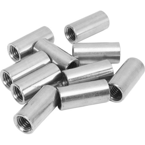 Écrou-raccord femelle rond M10 x 1,5, 14 mm, L30 mm, lot de 10, inox, pour entretien et fixation (1/5)