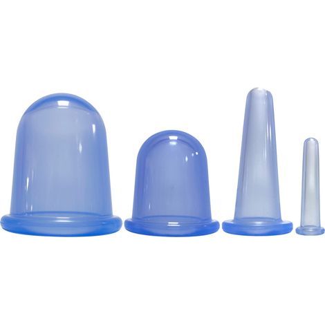 Ensemble de thérapie par ventouses 4 pièces Ventouses de massage sous vide en silicone pour la maison - Masseur pour le corps et le visage pour adultes à usage domestique (1/5)