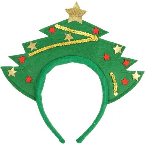 Diadema navideña Árbol de Navidad verde