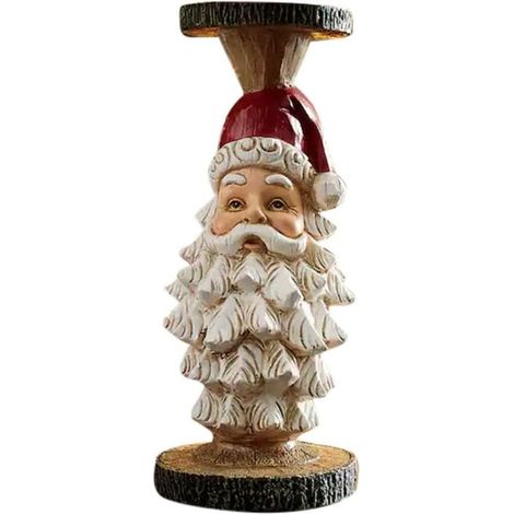Weihnachtsmann-Kerzenhalter – Kunstharz – Mehrfarbig – Wohndekoration (1/5)