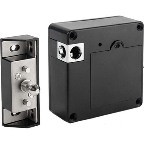 Verstecktes Smart-Schloss für Schränke, Schubladen und Tresore mit RFID/NFC- und drahtloser Entriegelung, für Büro und Schublade, Schwarz (1/5)