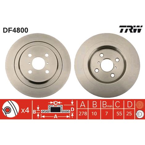 DISQUE DE FREIN ARRIÈRE DF4800 TRW (1/2)