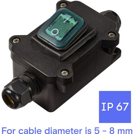 TRU COMPONENTS TC-14988636 Interrupteur à bascule 250 V 16 A 2 x Off/On IP67 à accrochage 1 pc(s) (1/5)