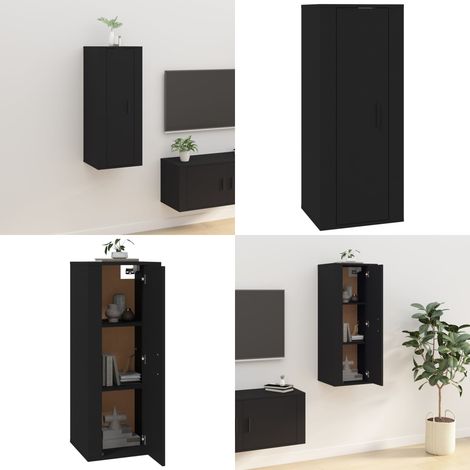 TV-Wandschrank Schwarz 40x34,5x100 cm - TV Schrank - Wandregal - Fernsehschrank - Regal Schwarz - Holzwerkstoff Möbel - Home & Living (1/5)