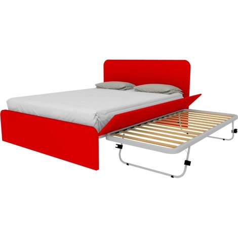 Letto matrimoniale 160x200 con rete estraibile e sollevabile - Rosso