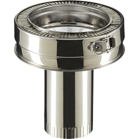 Raccord fumisterie conique 150TZ – Pour conduit isolé et émaillé – Jonction haut sur conduit – Compatible avec Poujoulat Therminox