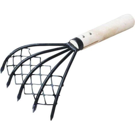 2pcs Râteau à palourdes, outil de fourchette de creusement de plage utile à 5 griffes avec filet en maille, accessoires de fruits de mer pour creuser des palourdes pour jardin de plage (1/4)