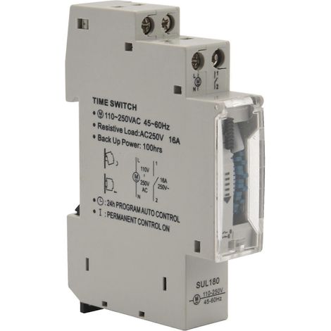 Minuteur mécanique SUL180a 15 minutes, programmable sur rail DIN 24 heures (1/5)