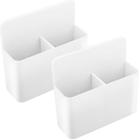 Boîte de rangement magnétique, lot de 2 supports pour tableau blanc, 2 compartiments, organiseur pour frigo et surface magnétique, b (1/5)