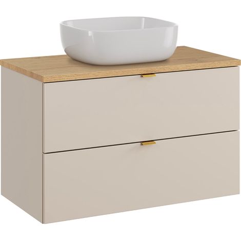 Meuble simple vasque 80cm Azel Cachemire et Bois (1/5)