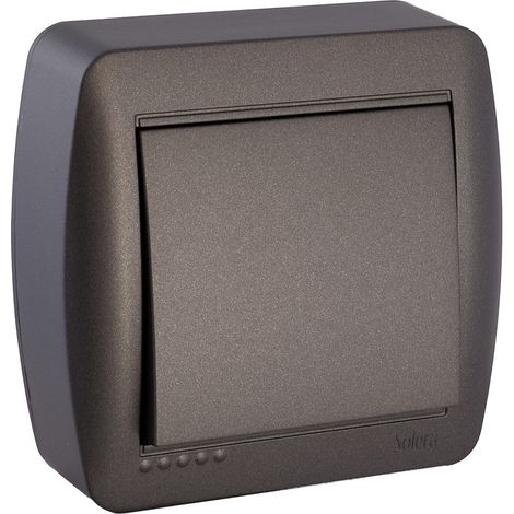 EDM – Interrupteur va-et-vient 2 voies en saillie – Couleur graphite – Courant 10 AX – Tension 250 V – Raccordement à vis – IP20