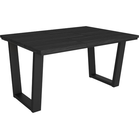 Skraut Home - Tavolo da Pranzo, Cucina, Sala da pranzo, 140x90x74cm, Per 6 persone, Tavolo Cucina, Stile industriale, Nero (1/5)