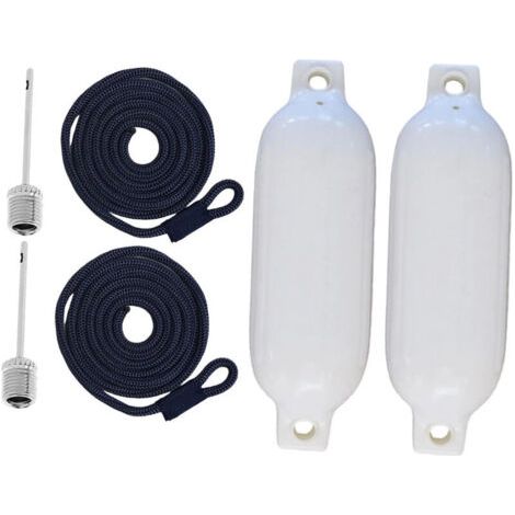 Lot de 2 bouées d'amarrage gonflables pour bateaux, bateaux de pêche, petits bateaux, yachts, quai de 1,5 m (1/4)