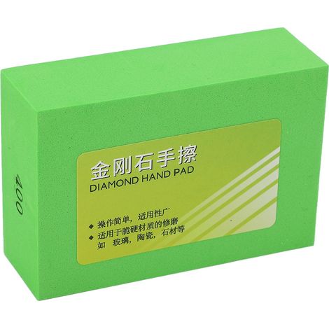 Tampon de polissage diamanté grain 400, bloc de ponçage manuel, outil éponge pour pierre, carrelage et verre (1/5)