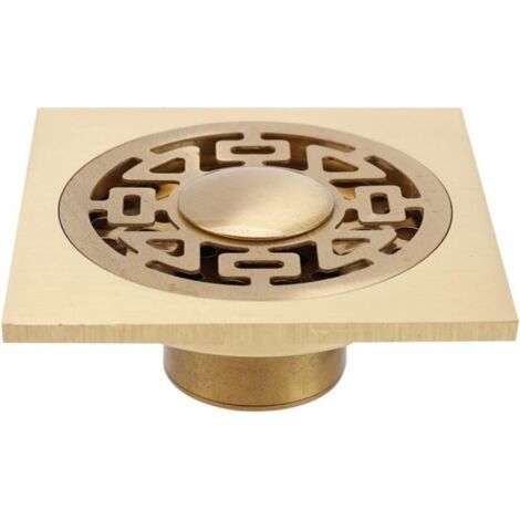 Siphon De Sol Carré , 4 Pouces cuivre carré Sol Drain Machine à Laver vidange Baignoire Douche Drainage