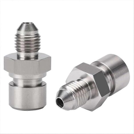 Adaptateur de conduite de frein 4AN mâle vers 3/8-24 3/16" femelle à évasement inversé, en acier inoxydable (2 pièces)
