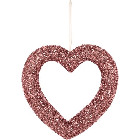 Guirlande-Coeur - 30 cm - Paillettes Rouges - Décoration Intérieure Extérieure - Porte Chambre Salon Cheminée Fenêtre - 1 Pièce (1/5)